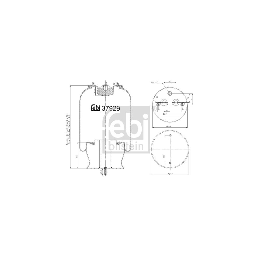 Febi Bilstein 37929 Luftfederbalg mit Stahlkolben , 1 Stück