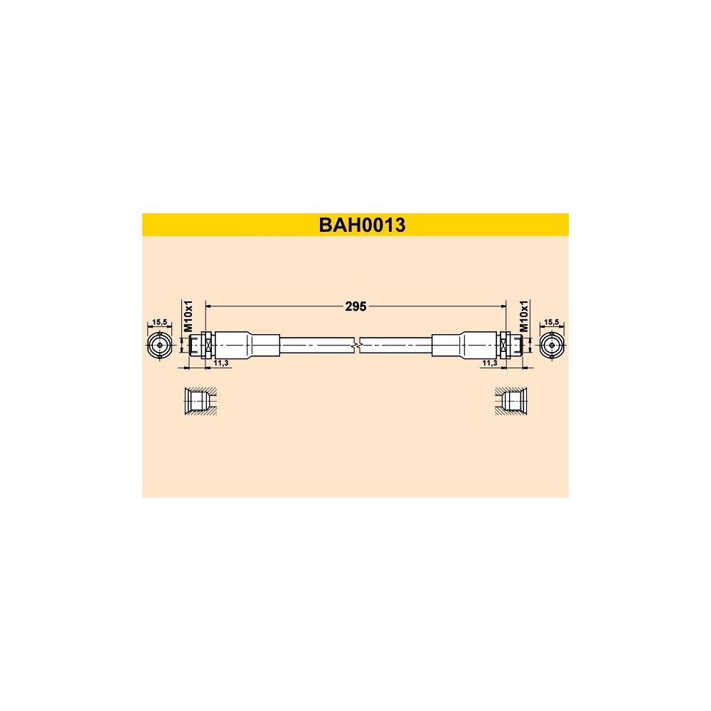 Bremsschlauch BARUM BAH0013 für SKODA VAG, Vorderachse