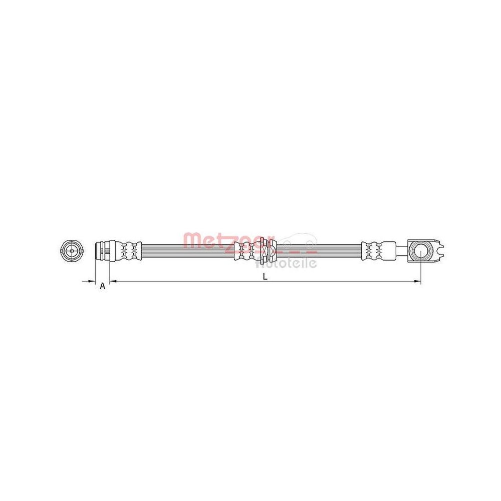 Bremsschlauch METZGER 4116205 für AUDI, Vorderachse