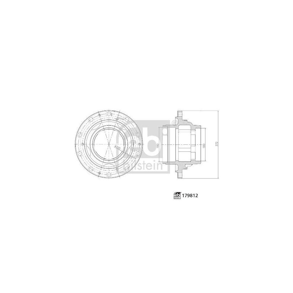 Radnabe FEBI BILSTEIN 179812 für IVECO, Hinterachse links, Hinterachse rechts