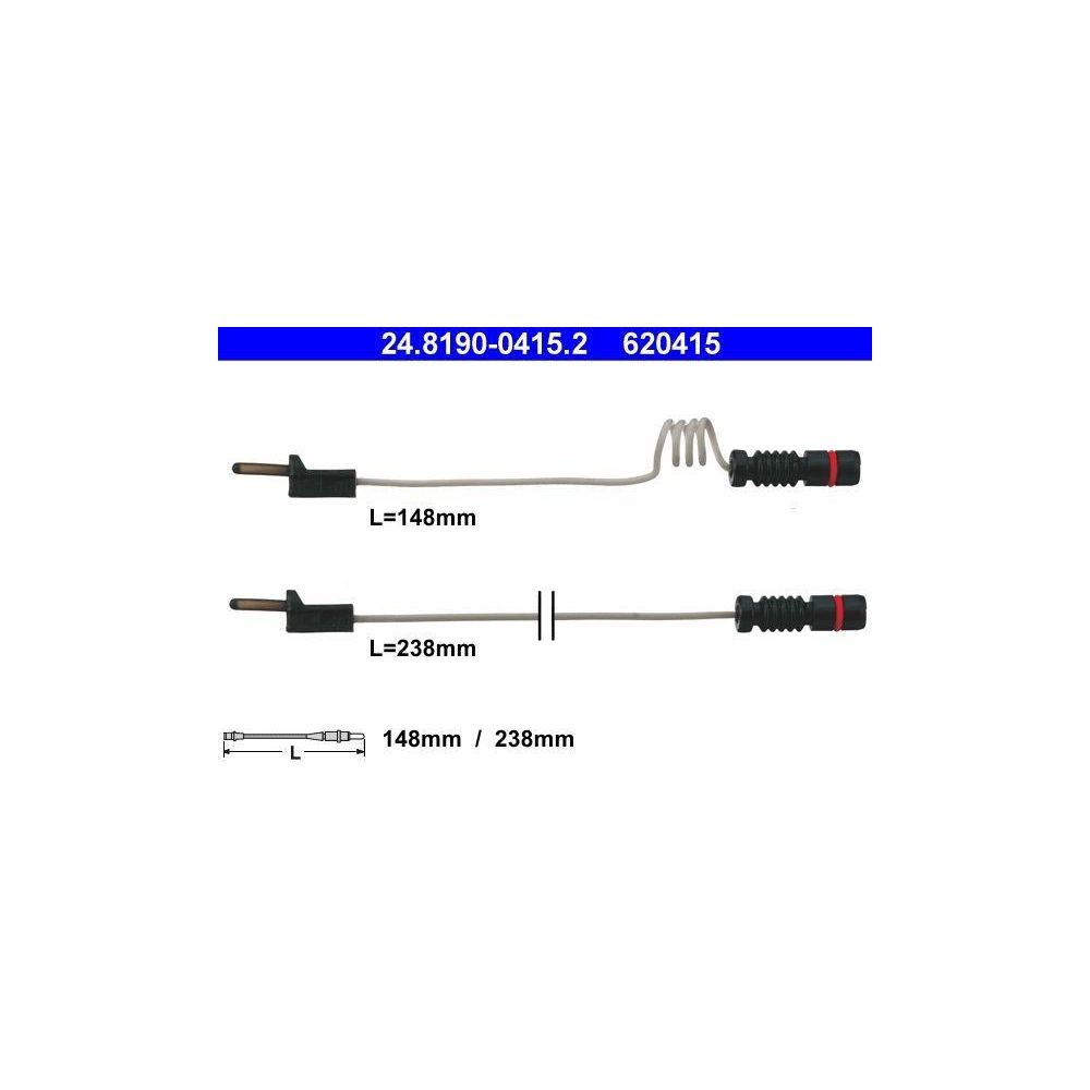 Warnkontakt, Bremsbelagverschleiß ATE 24.8190-0415.2 für MERCEDES-BENZ