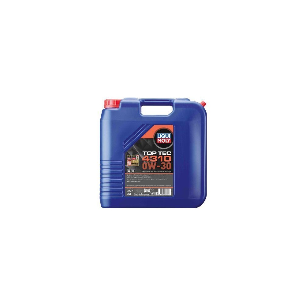 LIQUI MOLY Top Tec 4310 0W-30 Motoröl Motorenöl Öl 20l 3737