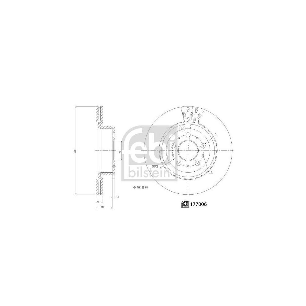 Bremsscheibe FEBI BILSTEIN 177006 für TESLA, Vorderachse