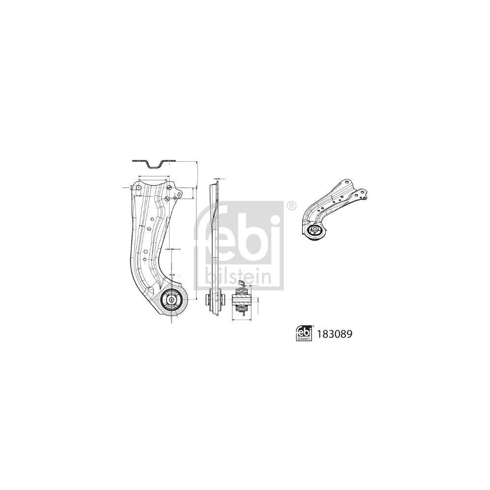 Lenker, Radaufhängung FEBI BILSTEIN 183089 für SUZUKI TOYOTA, Hinterachse rechts