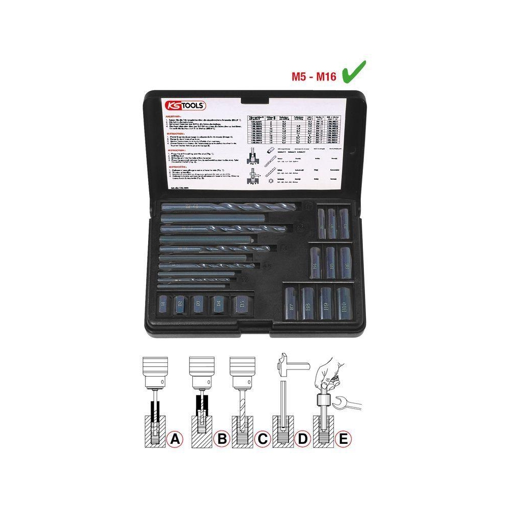 Ausdrehwerkzeugsatz, Stehbolzen KS TOOLS 150.1305 für