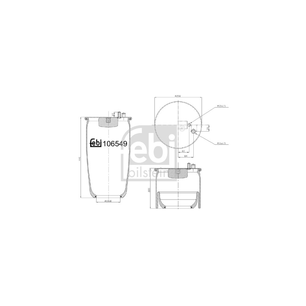 Febi Bilstein 106549 Luftfederbalg ohne Kolben, 1 Stück