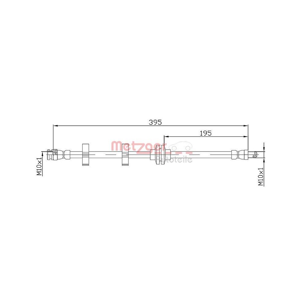 Bremsschlauch METZGER 4118402 für ALFA ROMEO, Vorderachse links