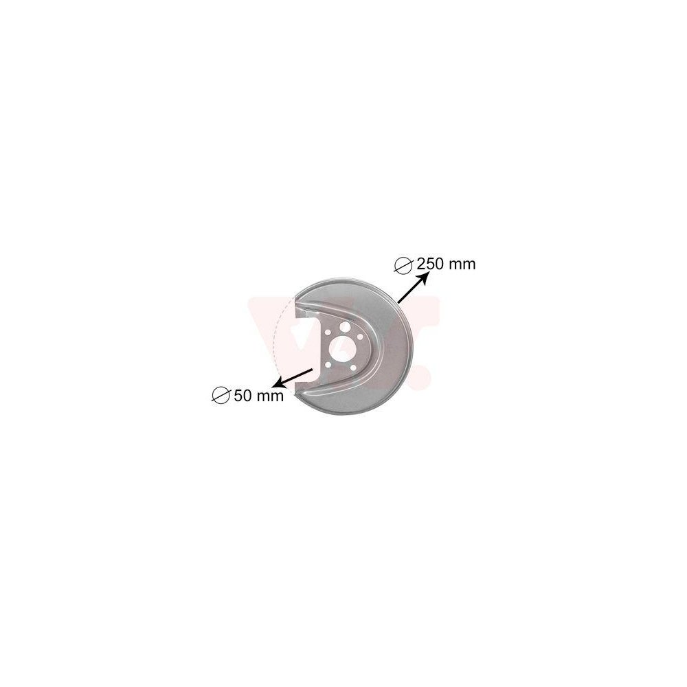 Spritzblech, Bremsscheibe VAN WEZEL 5888374 für VW, Hinterachse rechts