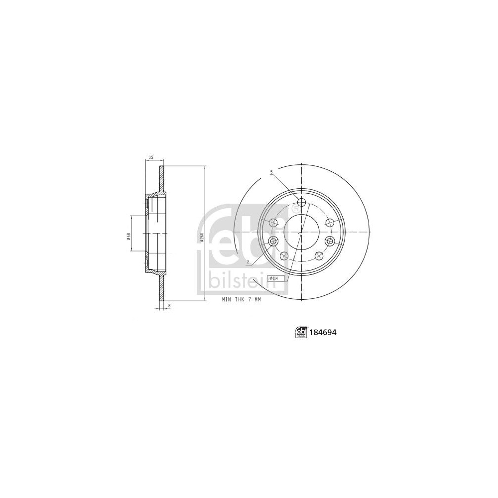 Bremsscheibe FEBI BILSTEIN 184694 für RENAULT, Hinterachse