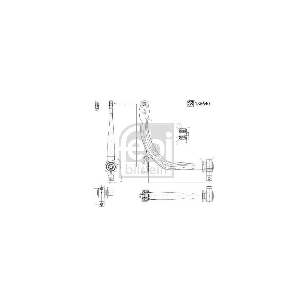 Lenker, Radaufhängung FEBI BILSTEIN 186640 für CITROËN, Vorderachse rechts