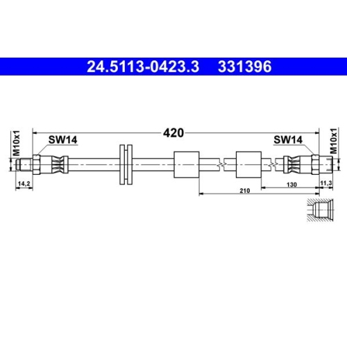 Bremsschlauch ATE 24.5113-0423.3 für BMW, Vorderachse