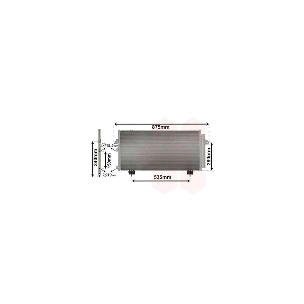 Kondensator, Klimaanlage VAN WEZEL 53005281 für TOYOTA