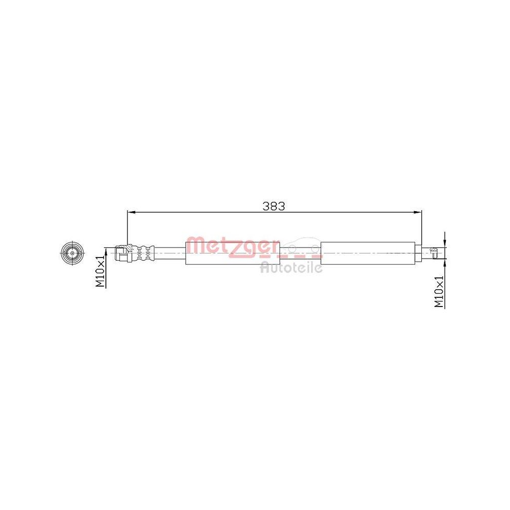 Bremsschlauch METZGER 4118574 für MERCEDES-BENZ, Vorderachse links