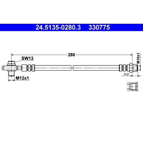 Bremsschlauch ATE 24.5135-0280.3 für VAG, Hinterachse