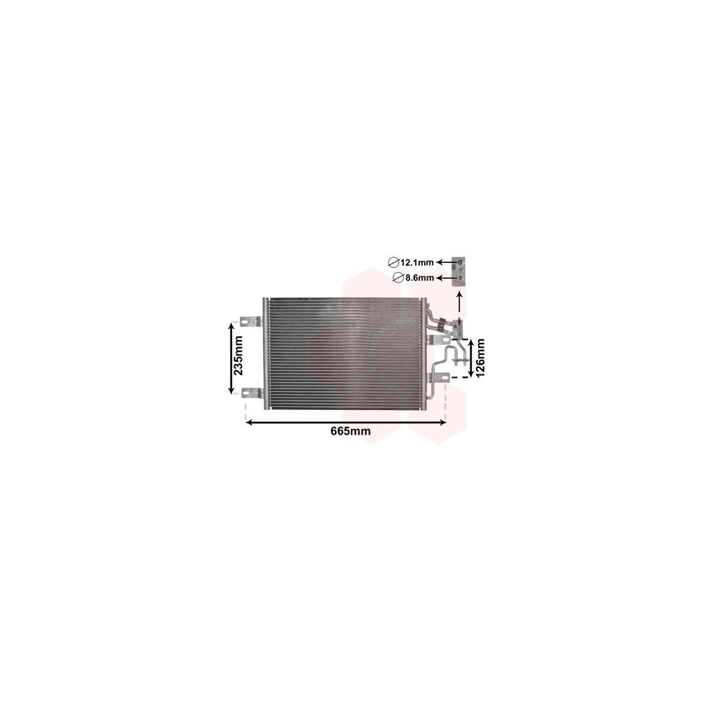 Kondensator, Klimaanlage VAN WEZEL 37005394 für OPEL