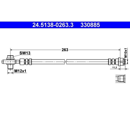 Bremsschlauch ATE 24.5138-0263.3 für VAG, Hinterachse