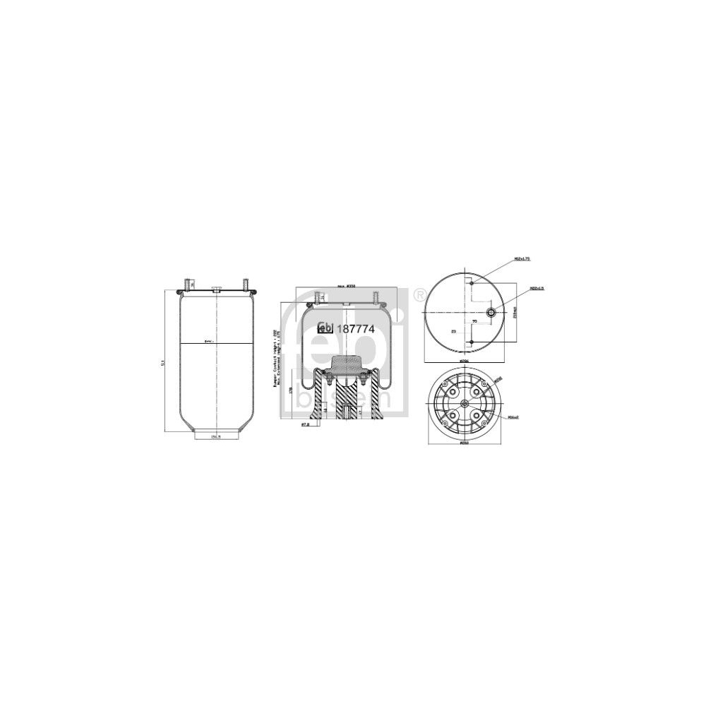 Federbalg, Luftfederung FEBI BILSTEIN 187774 für SAF