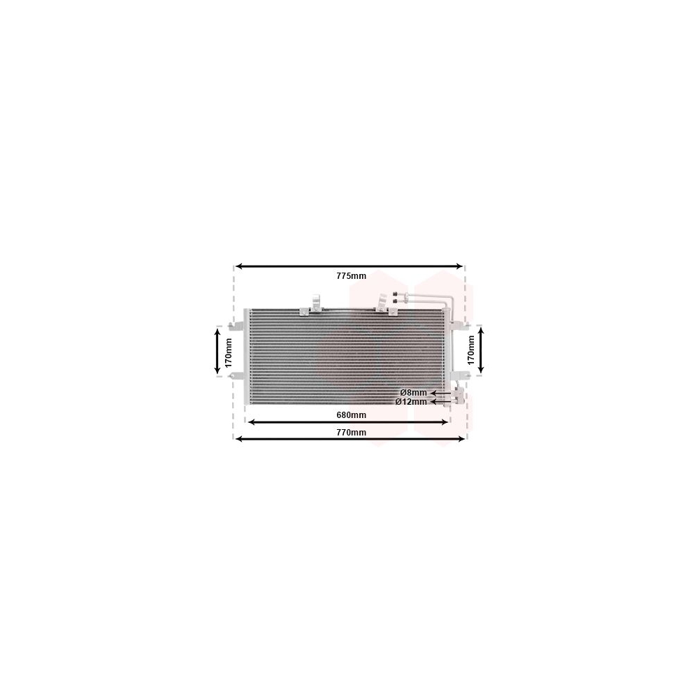 Kondensator, Klimaanlage VAN WEZEL 58005195 für VW