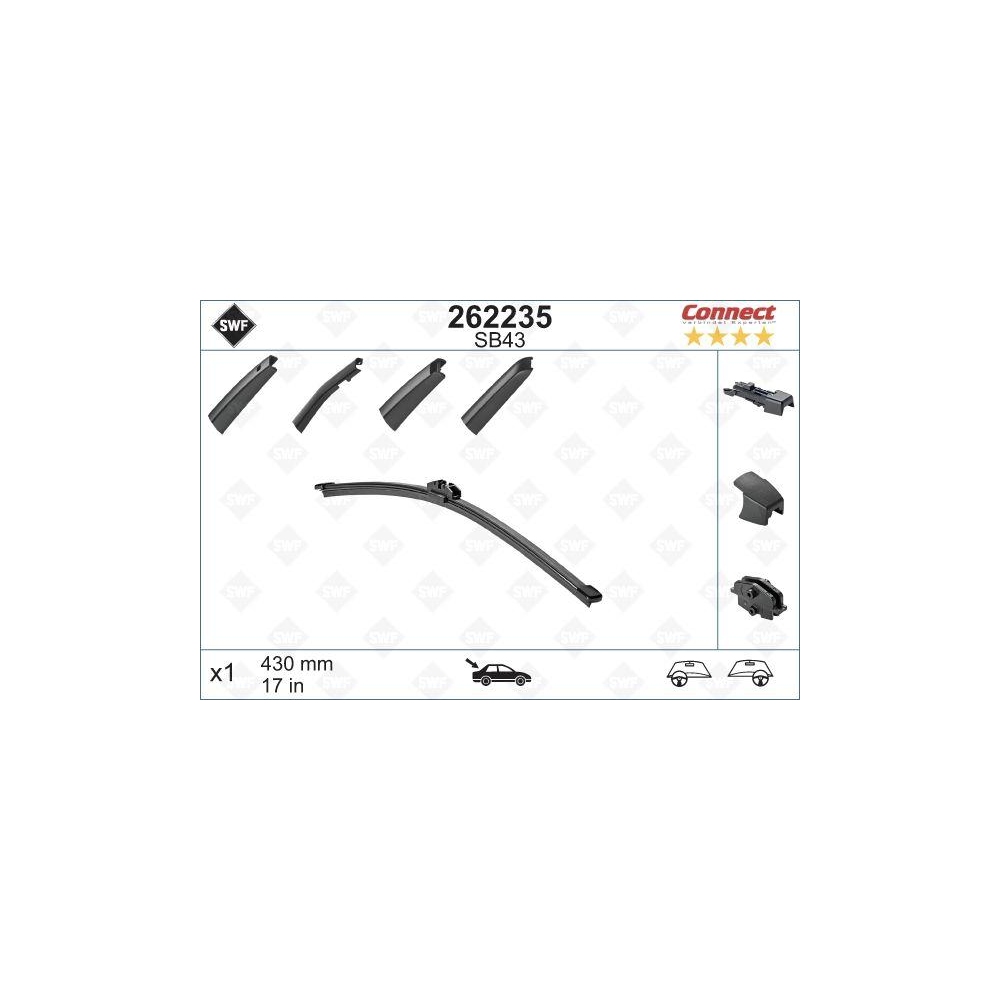 SWF Connect Heck (x1) 430mm SB43 Wischerblatt 262235