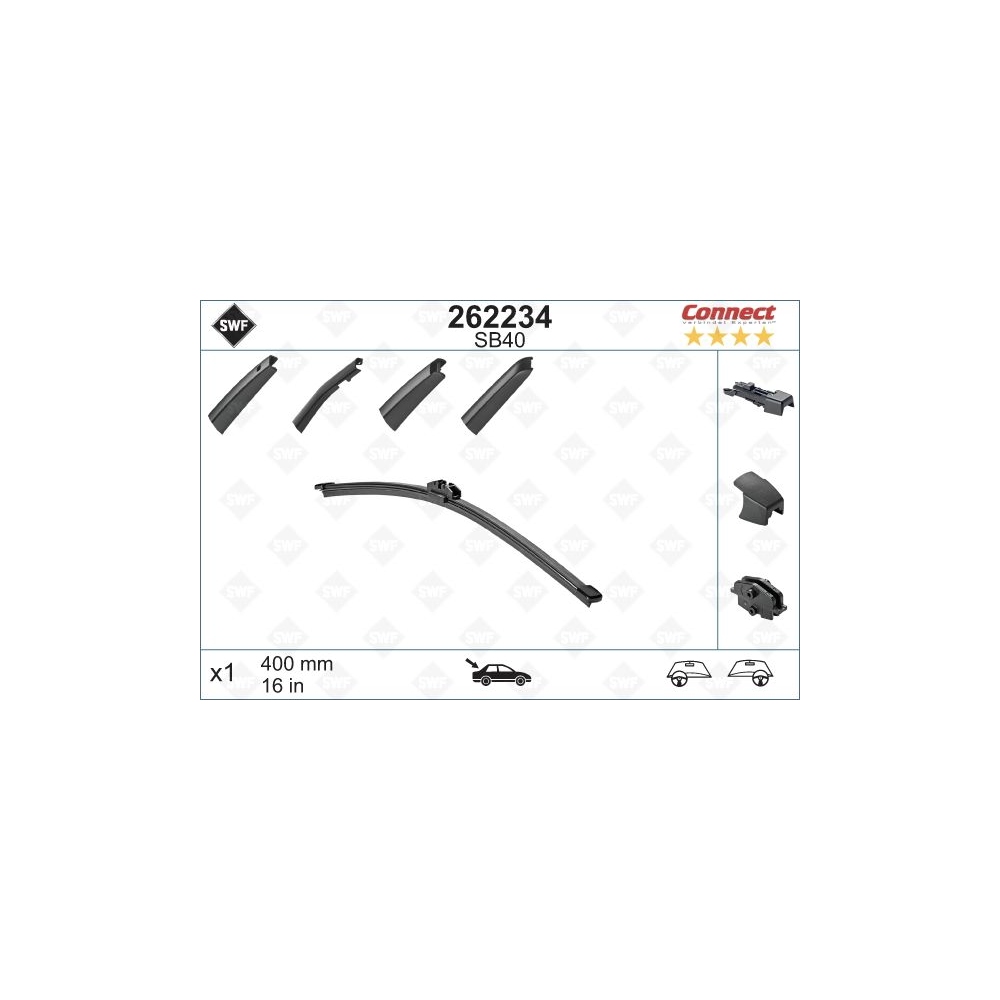 SWF Connect Heck (x1) 400mm SB40 Wischerblatt 262234