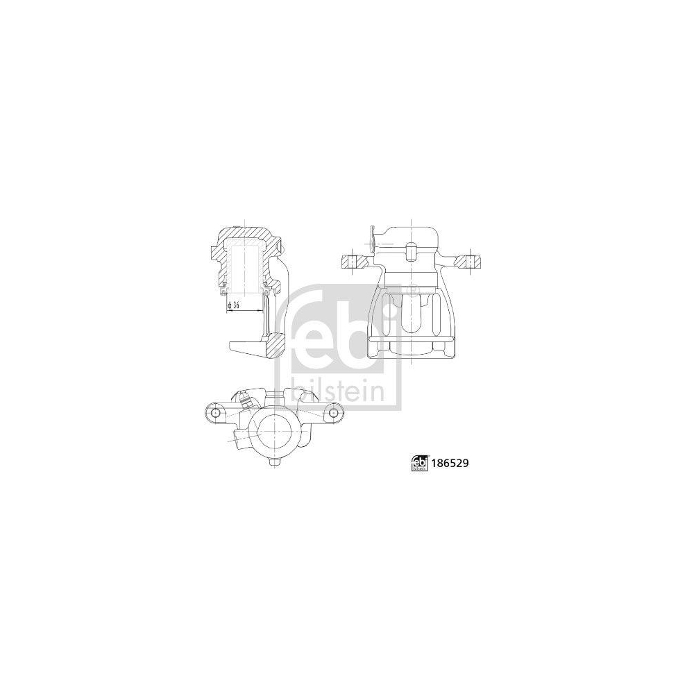 Bremssattel FEBI BILSTEIN 186529 für LAND ROVER, Hinterachse links