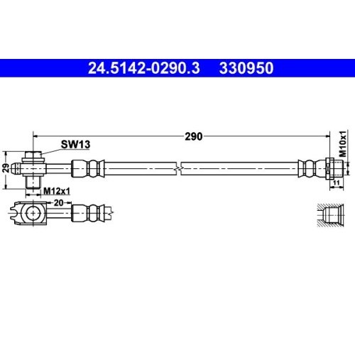 Bremsschlauch ATE 24.5142-0290.3 für VAG, Hinterachse