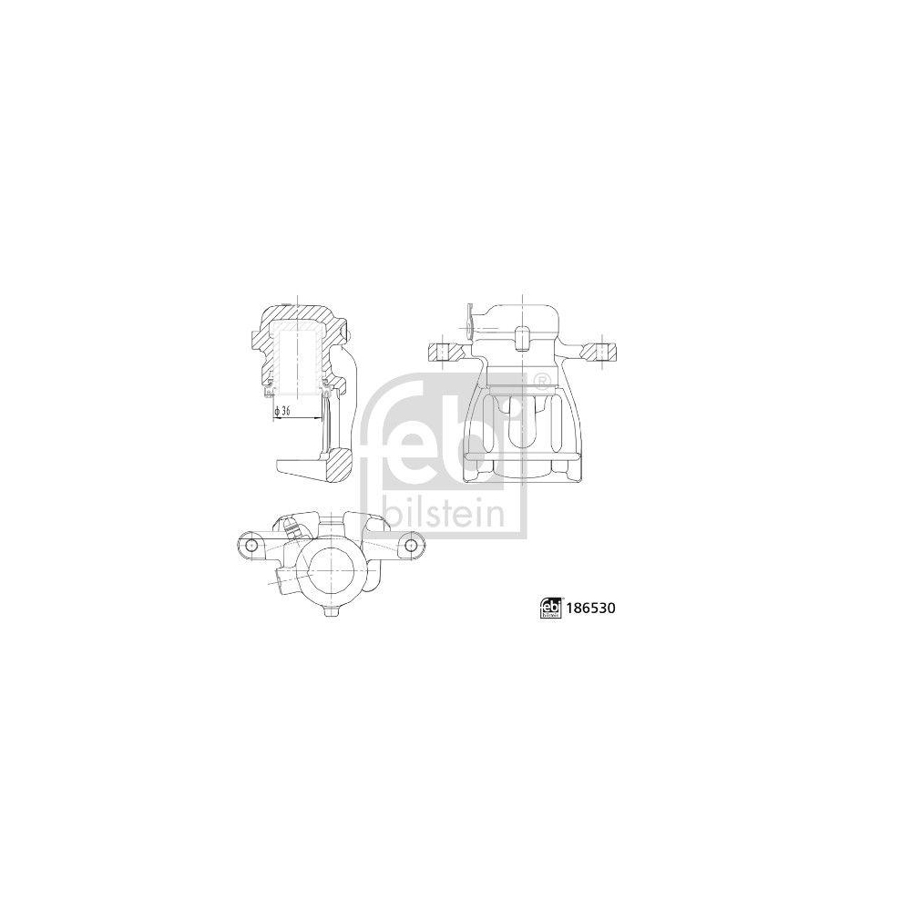 Bremssattel FEBI BILSTEIN 186530 für LAND ROVER, Hinterachse rechts