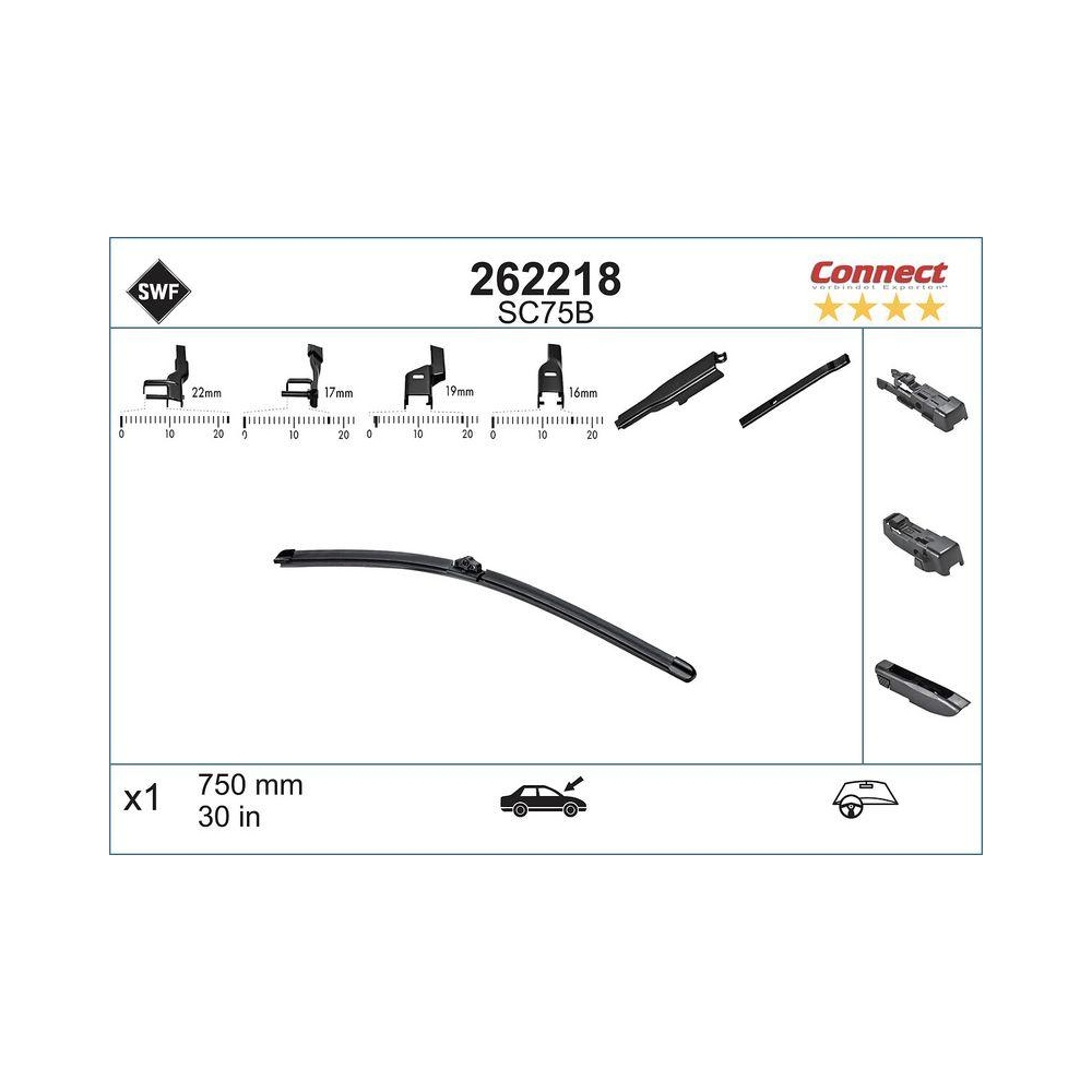 SWF Connect Front (x1) 750mm SC75B Wischerblatt 262218