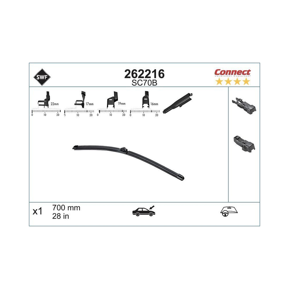 SWF Connect Front (x1) 700mm SC70B Wischerblatt 262216