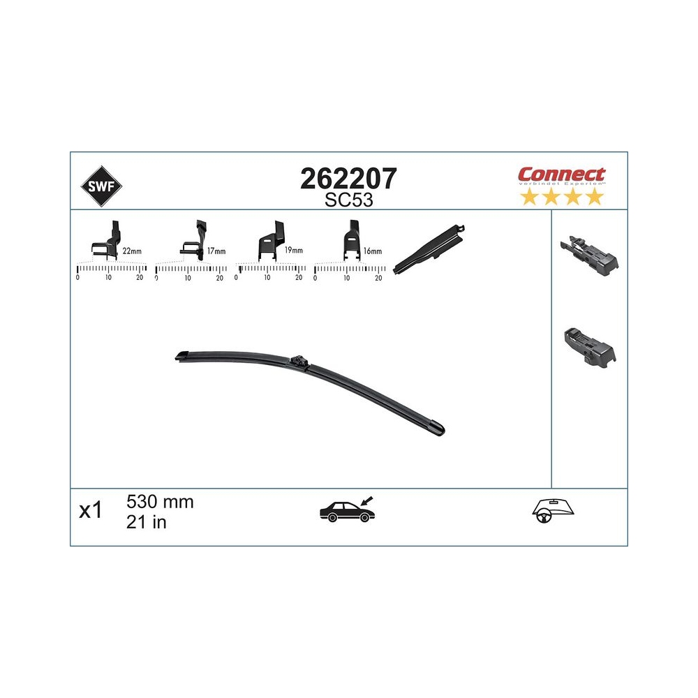 SWF Connect Front (x1) 530mm SC53 Wischerblatt 262207