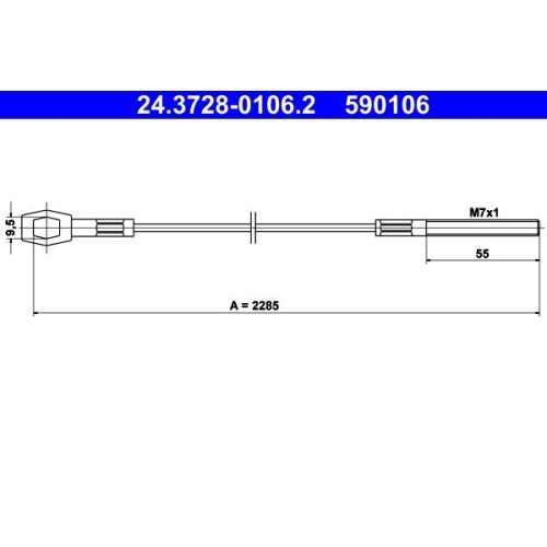 Seilzug, Kupplungsbetätigung ATE 24.3728-0106.2 für VAG