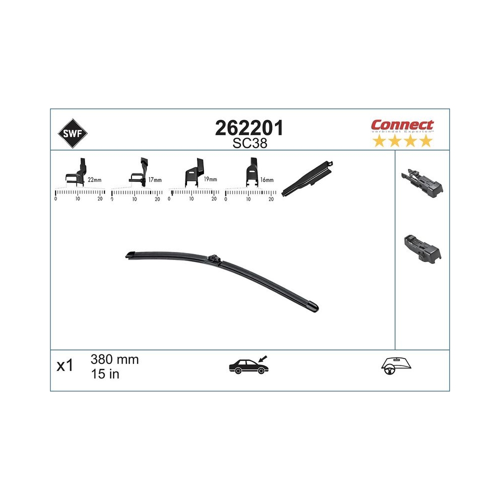 SWF Connect Front (x1) 380mm SC38 Wischerblatt 262201