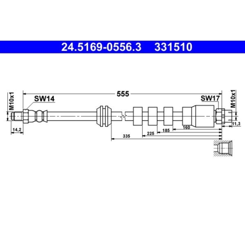 Bremsschlauch ATE 24.5169-0556.3 für BMW, Vorderachse