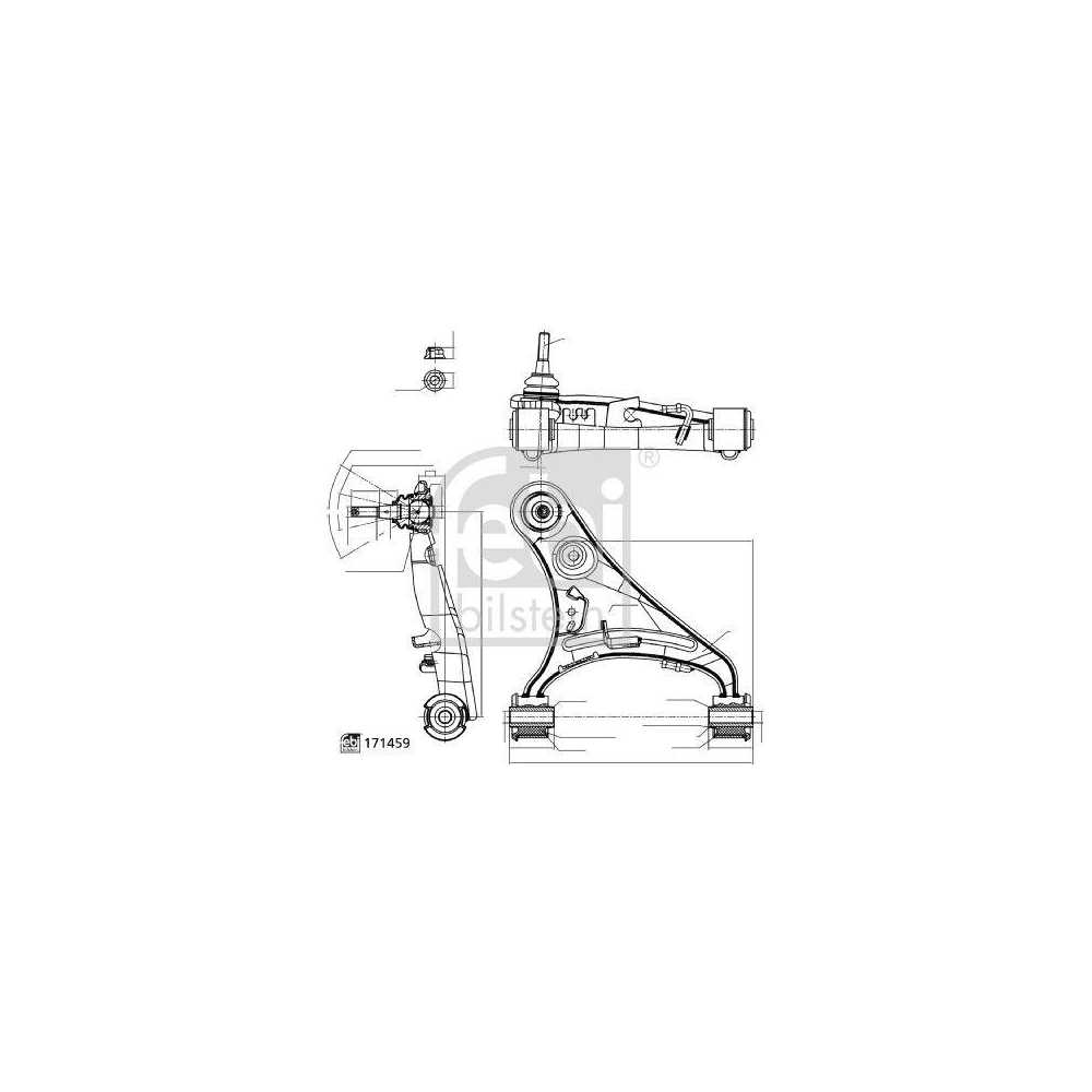 Lenker, Radaufhängung FEBI BILSTEIN 185763 für LAND ROVER, Vorderachse links