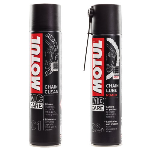 MOTUL C2 Plus & C1 Chain Lube Road Plus 400ml & Chain Clean Kettenpflegepaket 400ml