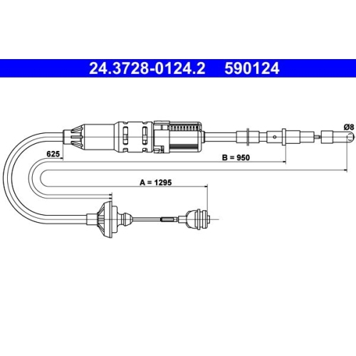 Seilzug, Kupplungsbetätigung ATE 24.3728-0124.2 für VAG