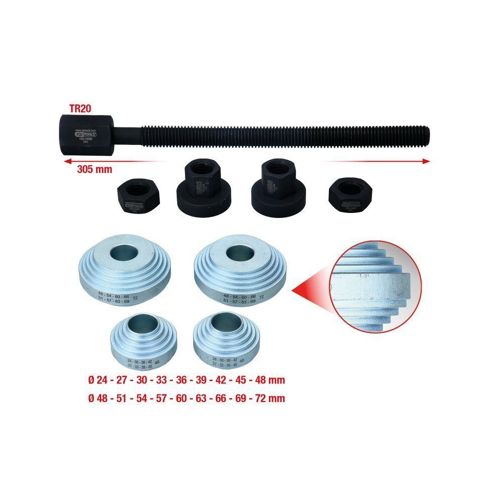 Montagewerkzeugsatz, Radnabe/Radlager KS TOOLS 150.2460 für