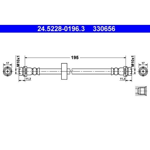 Bremsschlauch ATE 24.5228-0196.3 für FORD, Hinterachse