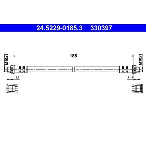 Bremsschlauch ATE 24.5229-0185.3 für RENAULT, Hinterachse, mitte