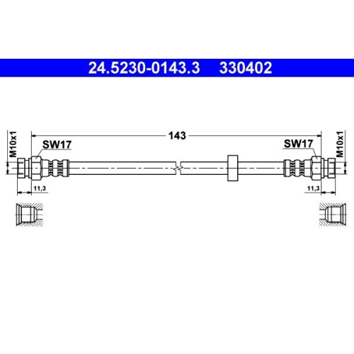 Bremsschlauch ATE 24.5230-0143.3 für VAG, Hinterachse