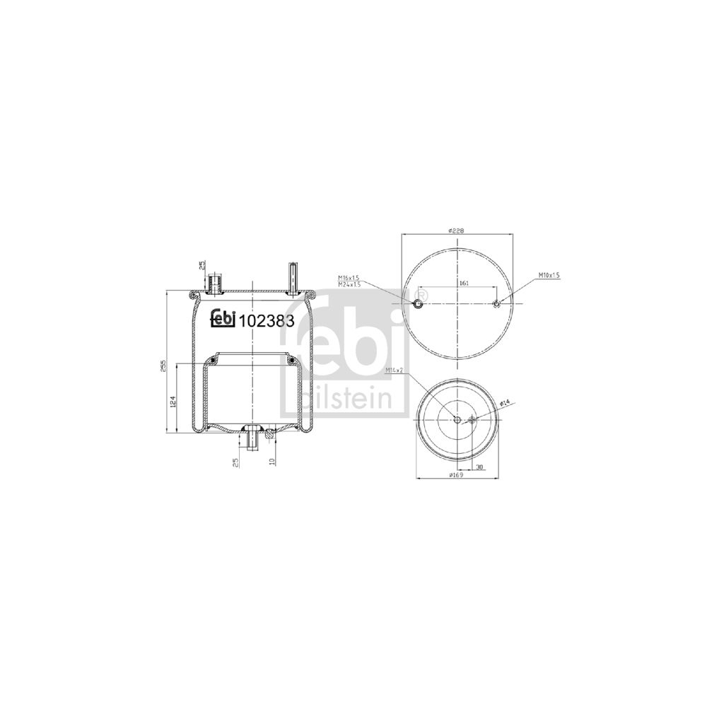 Febi Bilstein 102383 Luftfederbalg mit Stahlkolben , 1 Stück