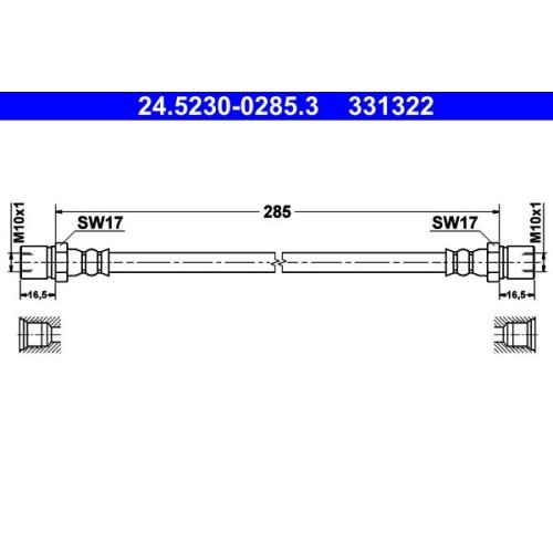 Bremsschlauch ATE 24.5230-0285.3 für VAG, Vorderachse