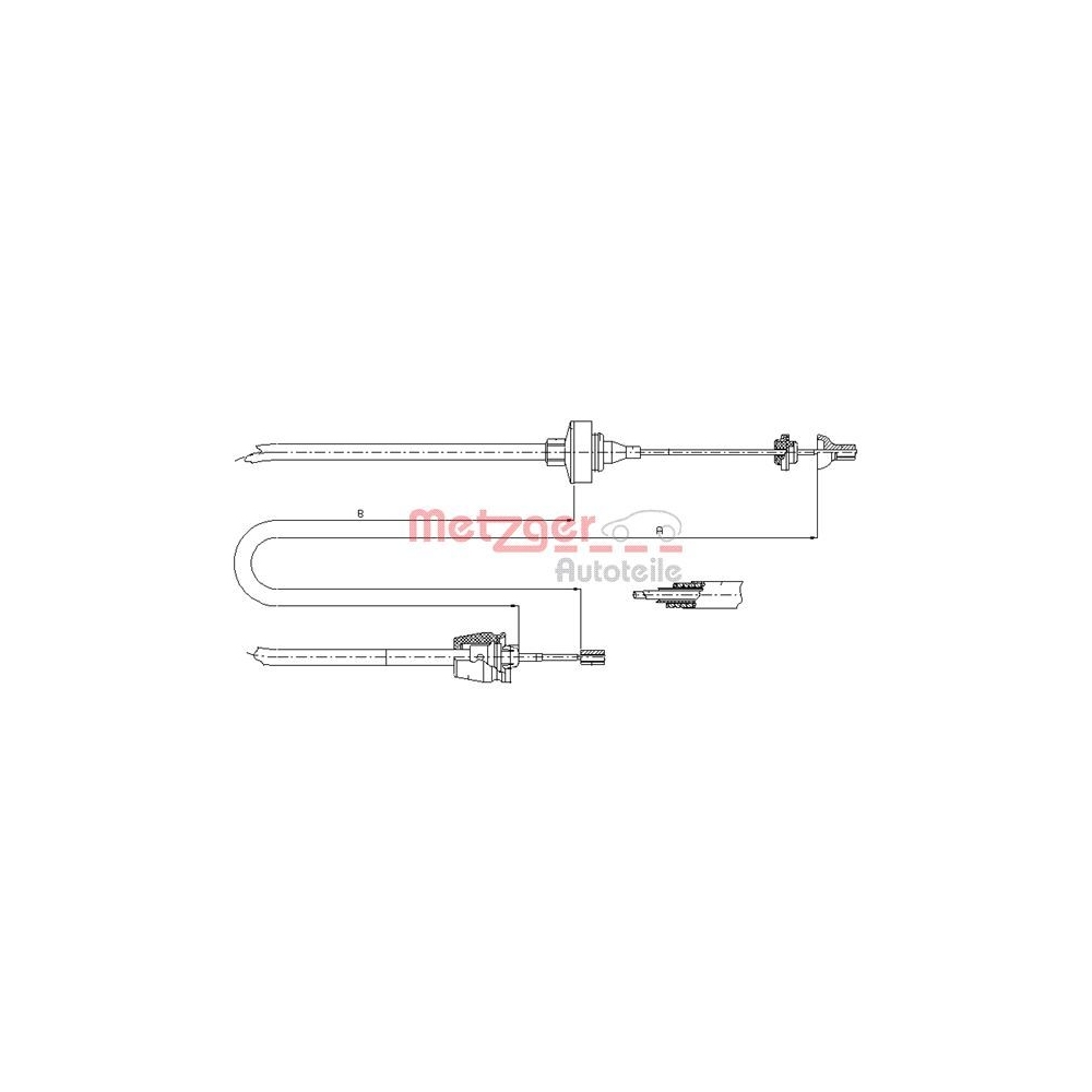 Seilzug, Kupplungsbetätigung METZGER 10.2372 für RENAULT