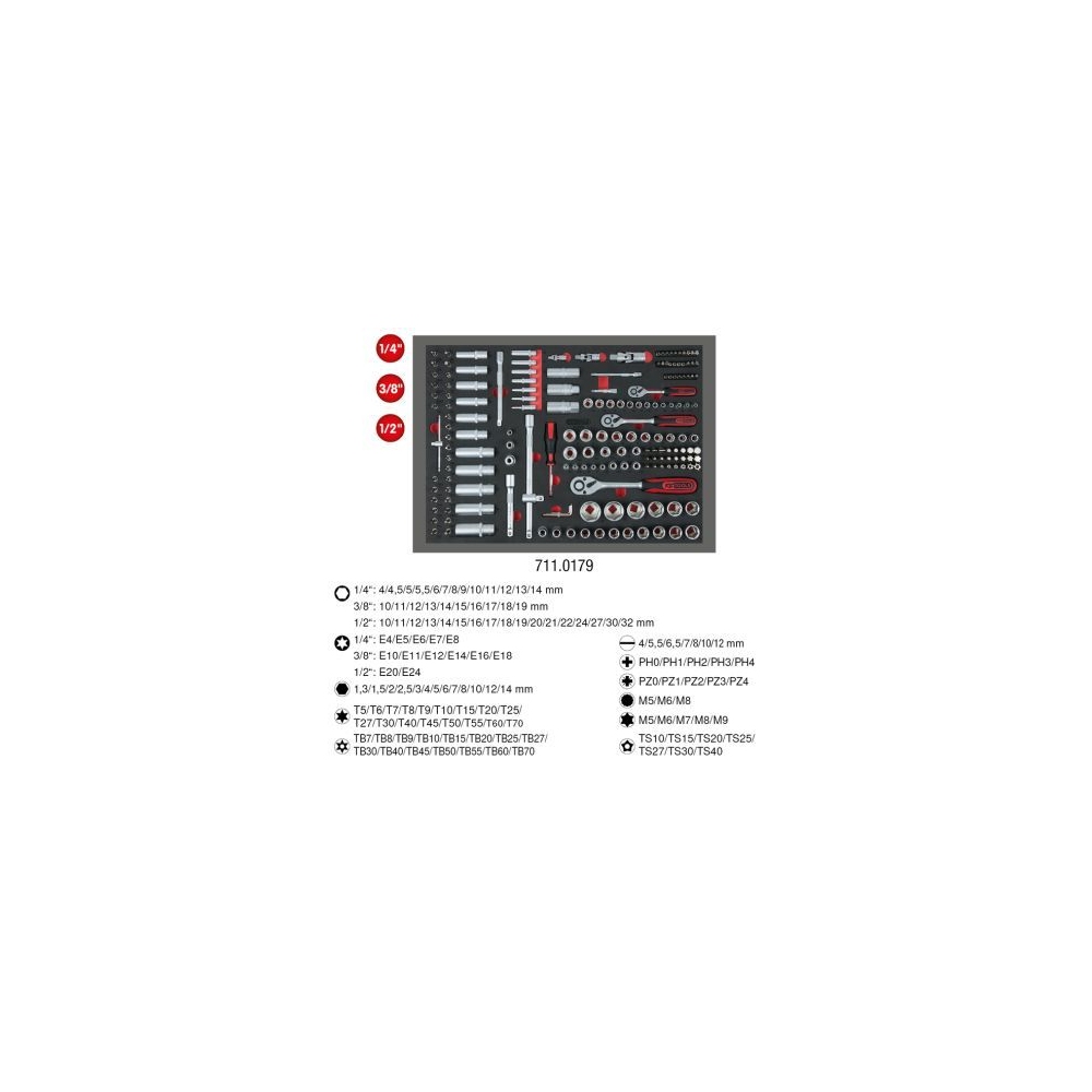 Steckschlüsselsatz KS TOOLS 711.0179 für