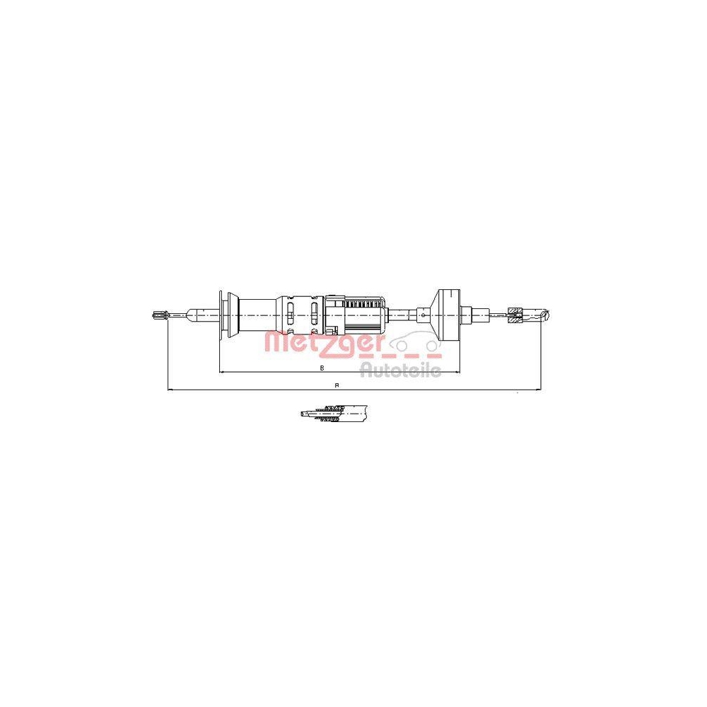 Seilzug, Kupplungsbetätigung METZGER 10.3412 für SEAT VW