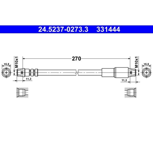 Bremsschlauch ATE 24.5237-0273.3 für VAG, Vorderachse