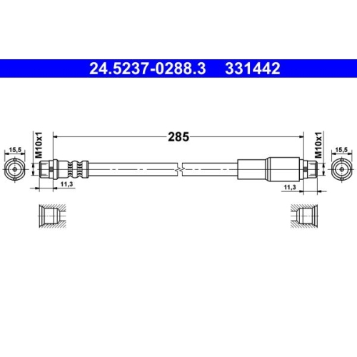 Bremsschlauch ATE 24.5237-0288.3 für VAG, Vorderachse