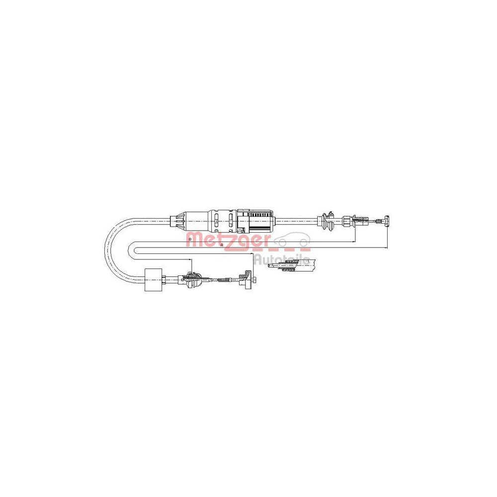 Seilzug, Kupplungsbetätigung METZGER 10.3442 für VAG