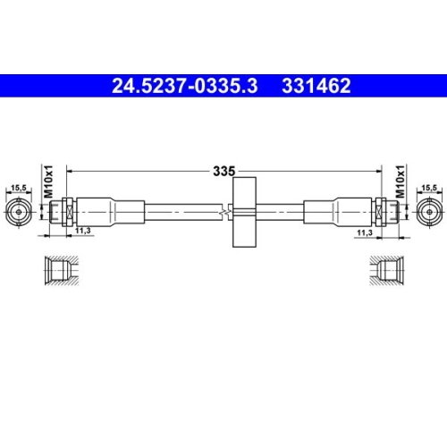 Bremsschlauch ATE 24.5237-0335.3 für VAG, Vorderachse