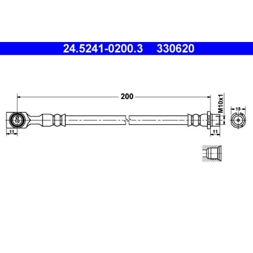 Bremsschlauch ATE 24.5241-0200.3 für OPEL, Hinterachse